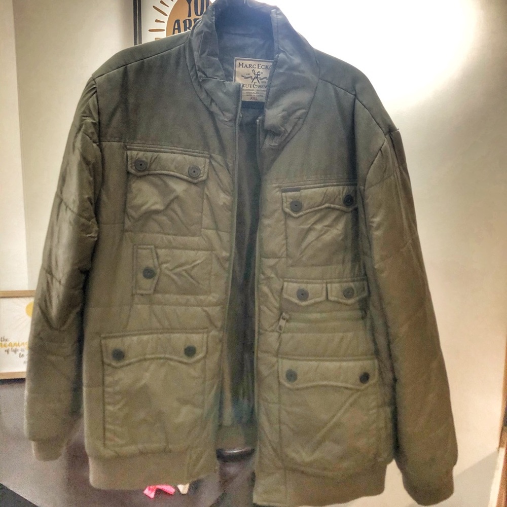 Cut & Sew Olive Bomber Style Jacket